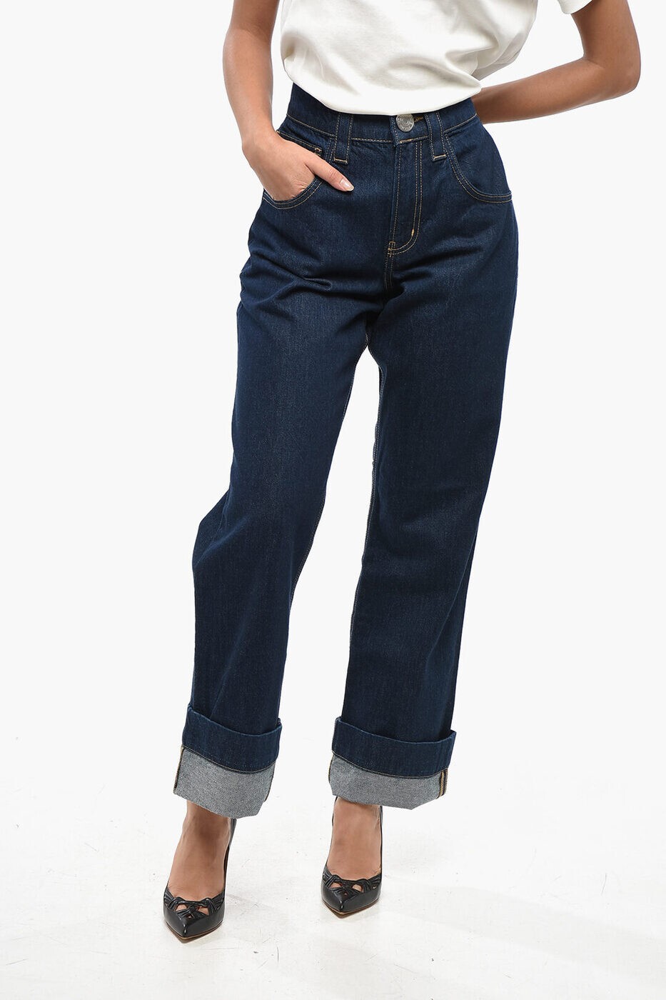 フレーム FRAME レギュラーフィットジーンズ デニム レディース ブルー Regular fit jeans ODDPT727 RI..