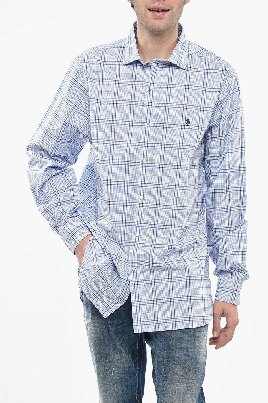 楽天BRANDSHOP・クラージュ楽天市場店ポロ ラルフ ローレン POLO RALPH LAUREN シャツ メンズ ブルー Casual shirts 712954619001 関税 送料無料 ラッピング無料 2025AW dk