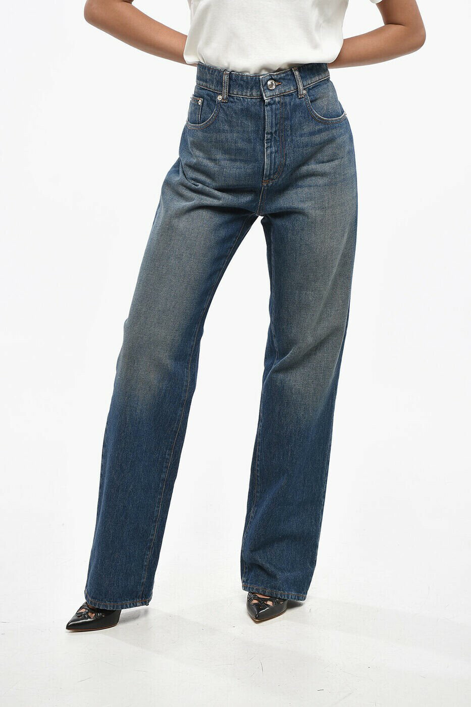 スポーツマックス SPORTMAX レギュラーフィットジーンズ デニム レディース ブルー Regular fit jeans ROBINIA 007SU 関税 送料無料 ラッピング無料 2025AW dk