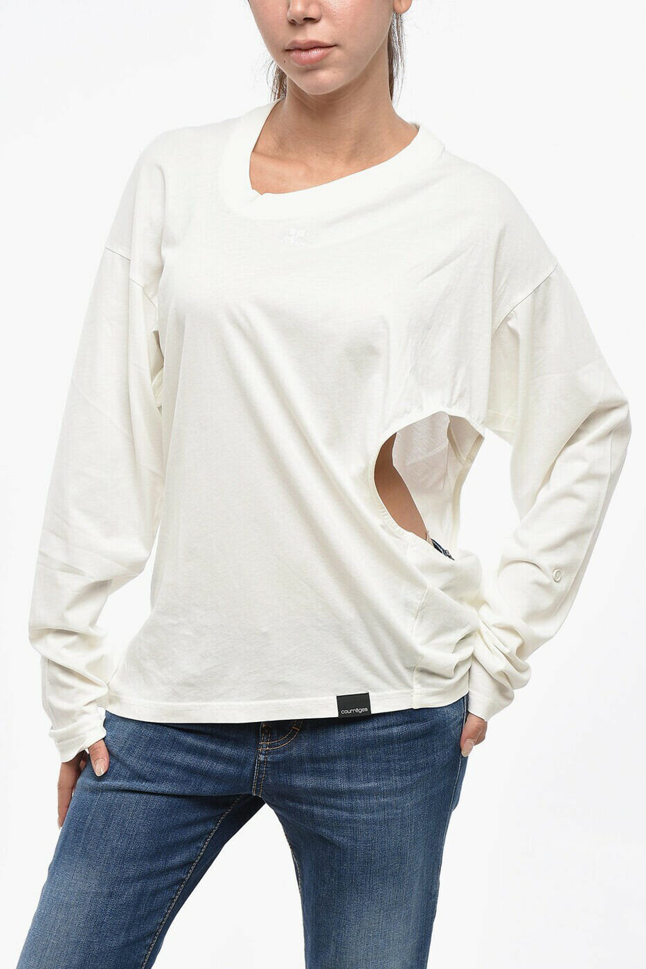 ���졼���� COURREGES ���󥰥��꡼��T����� T����� ��ǥ����� �ۥ磻�� Long sleeve t-shirts 424JTS154JS0175...