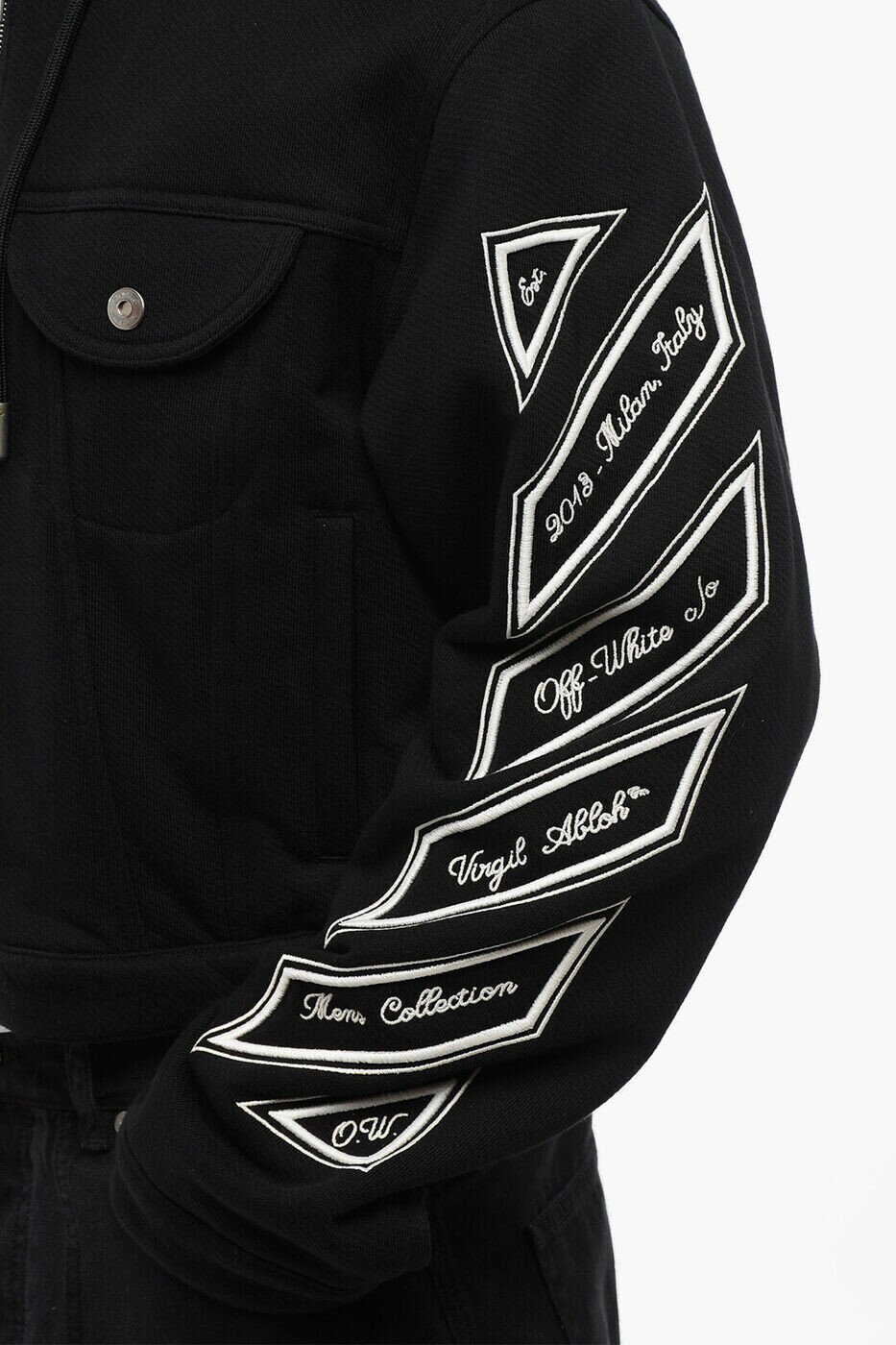 ���եۥ磻�� OFF WHITE ���롼�ͥå��������åȥ���� �ȥ졼�ʡ� ��� �֥�å� Crew neck sweatshirts OMEV014S24FLE0011001 ���� ����̵�� ��åԥ�̵�� 2026SS dk