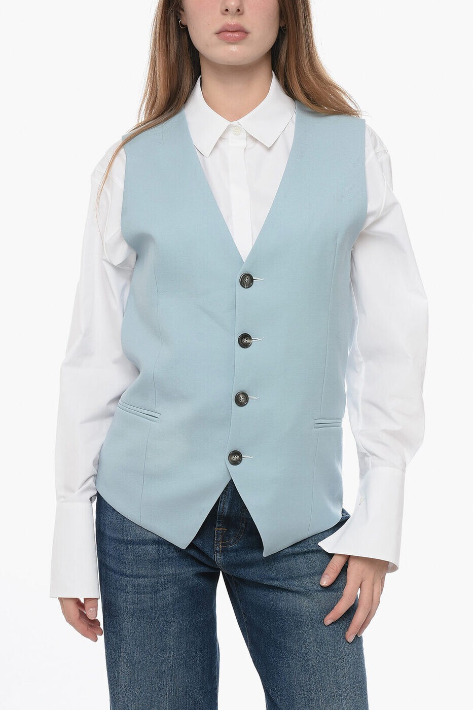 ���ߥ��쥯����ɥ�ޥƥ�å� AMI ALEXANDRE MATTIUSSI �������ȥ����� �٥��� ��ǥ����� �֥롼 Waistcoats UBV753 W...