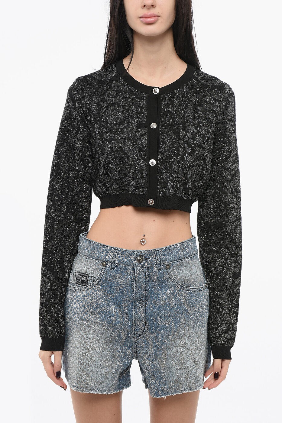 �����륵���� VERSACE �������� �˥åȥ����� ��ǥ����� �֥�å� Knitwear 1011020 1A10004 1B000 ���� ����̵�� ��å�...