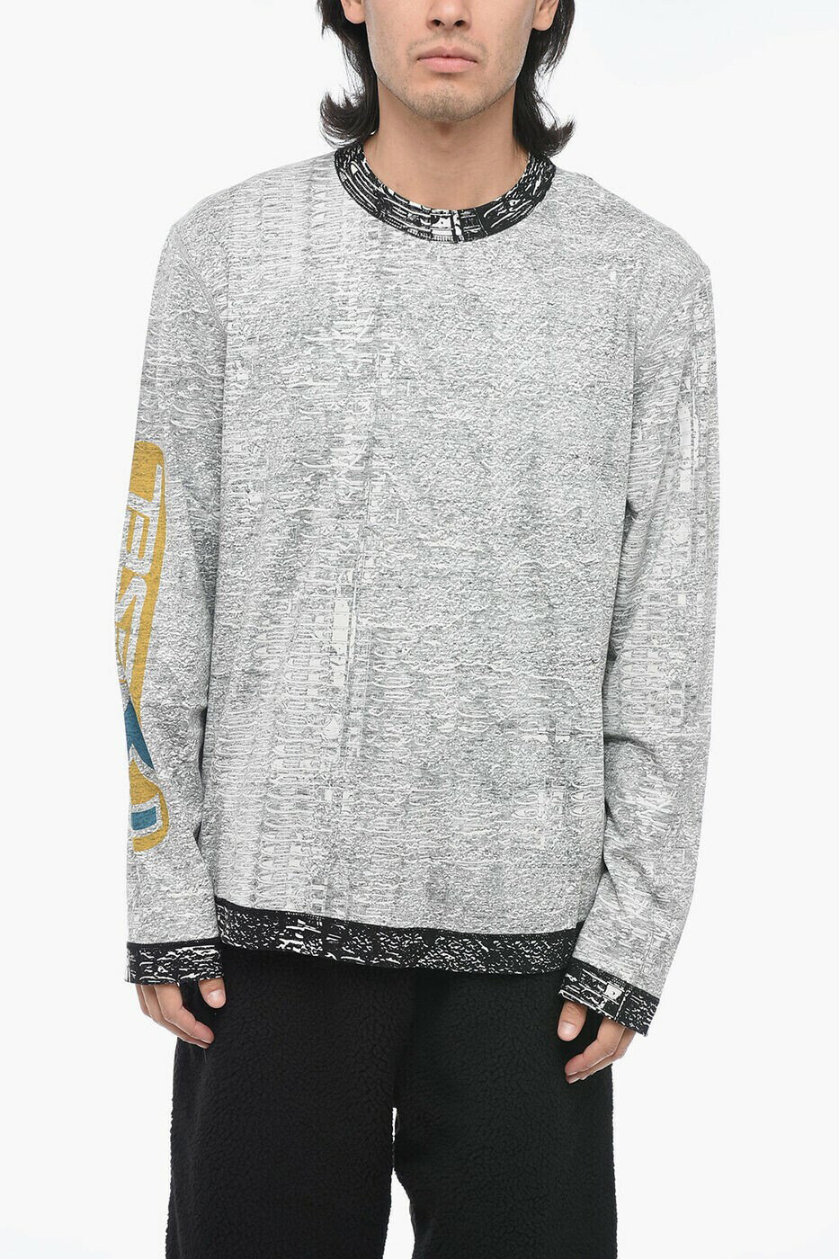 �ǥ������� DIESEL ���󥰥��꡼��T����� T����� ��� ���졼 Long sleeve t-shirts A07404 0TEAL 900A ���� ����̵�� ��åԥ�̵�� 2026AW dk