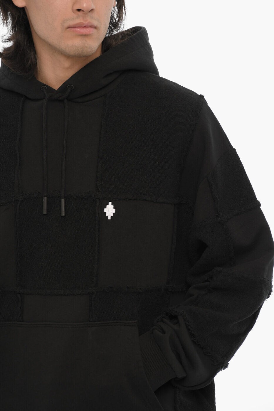 �ޥ륻�� �С����� MARCELO BURLON ���롼�ͥå��������åȥ���� �ȥ졼�ʡ� ��� �֥�å� Crew neck sweatshirts CMBB107F23FLE0011001 ���� ����̵�� ��åԥ�̵�� 2026SS dk