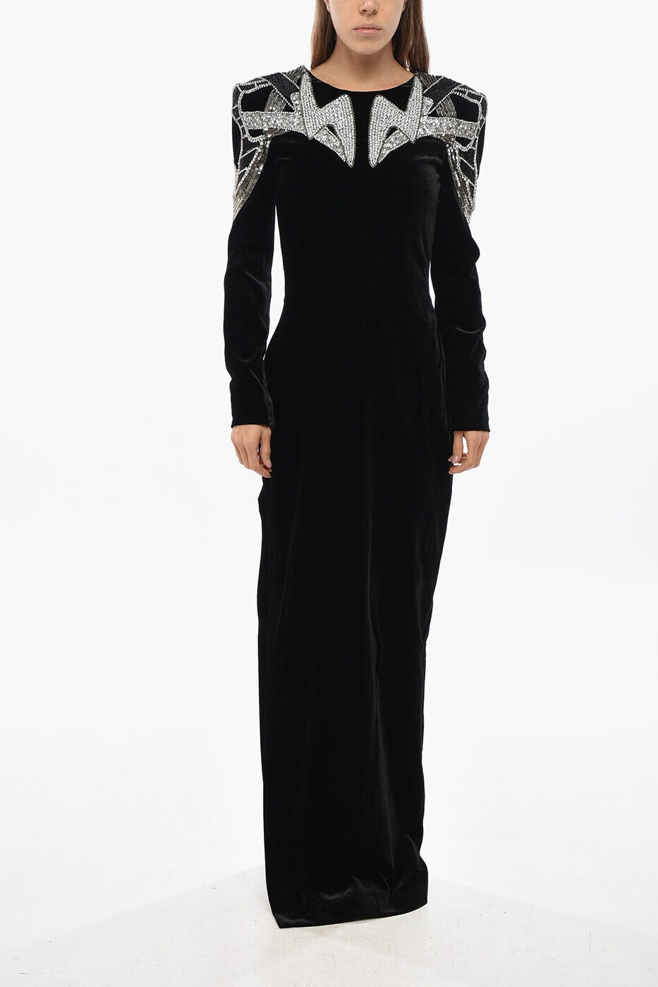 バルマン BALMAIN ロングドレス ドレス レディース ブラック Long dresses YF0RR180PB35EBB 関税 送料無料 ラッピング無料 2026AW dk