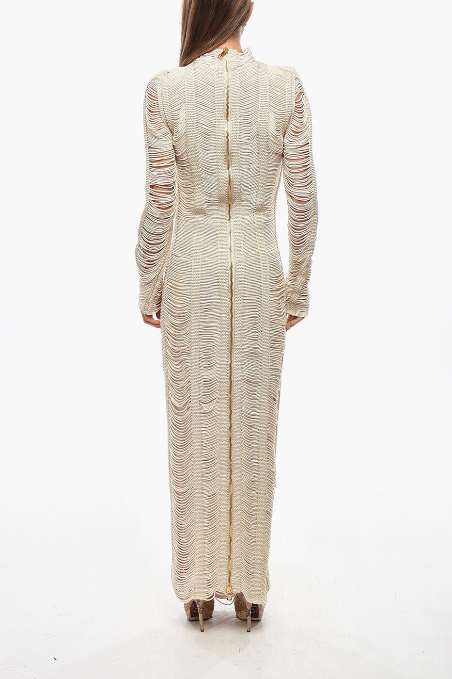 �Х�ޥ� BALMAIN ���󥰥ɥ쥹 �ɥ쥹 ��ǥ����� �١����� Long dresses AF0RR595KE390BG ���� ����̵�� ��åԥ�̵�� 2026AW dk