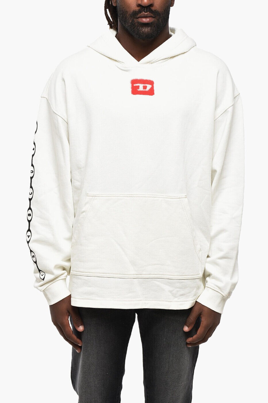 楽天BRANDSHOP・クラージュ楽天市場店ディーゼル DIESEL クルーネックスウェットシャツ トレーナー メンズ ホワイト Crew neck sweatshirts A12908 0AKAL 141 関税 送料無料 ラッピング無料 2025AW dk