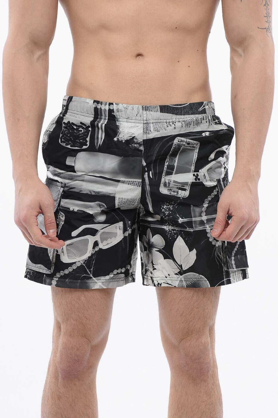 オフホワイト OFF WHITE 水着 スイムウェア メンズ ブラック Swimwear OMFD009S24 FAB001 1001 関税 送料無料 dk