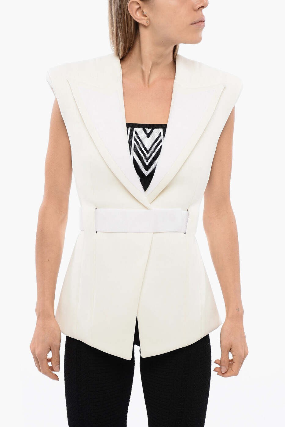 バルマン BALMAIN ウエストコート ベスト レディース ホワイト Waistcoats YF0SA140JD72 0FA 関税 送料無料 2026SS dk