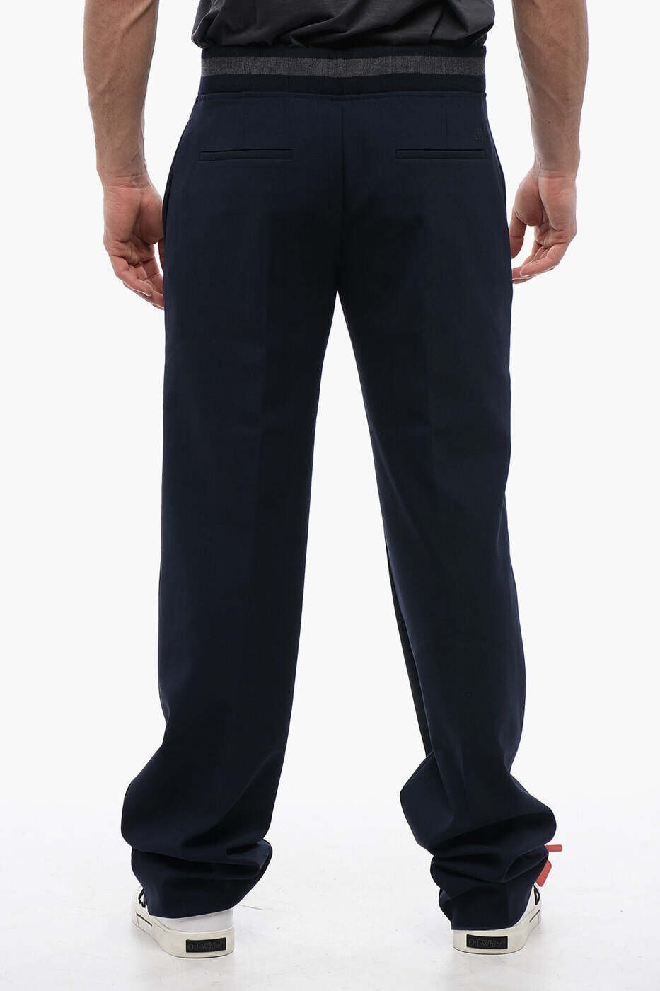 BRANDSHOP「il Tesoro」のオフホワイト OFF WHITE ズボン パンツ メンズ ブルー Trousers OMCO025F23 FAB001 4747 関税 送料無料 dk｜アングル2