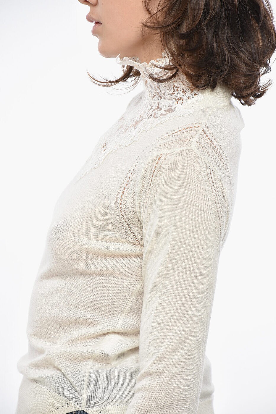 ����ޥ�� ������������� ERMANNO SCERVINO ���롼�ͥå������ѡ� �˥åȥ����� ��ǥ����� �ۥ磻�� Crew neck jumpers D455M334APHMZ 10602 ���� ����̵�� ��åԥ�̵�� 2026AW dk