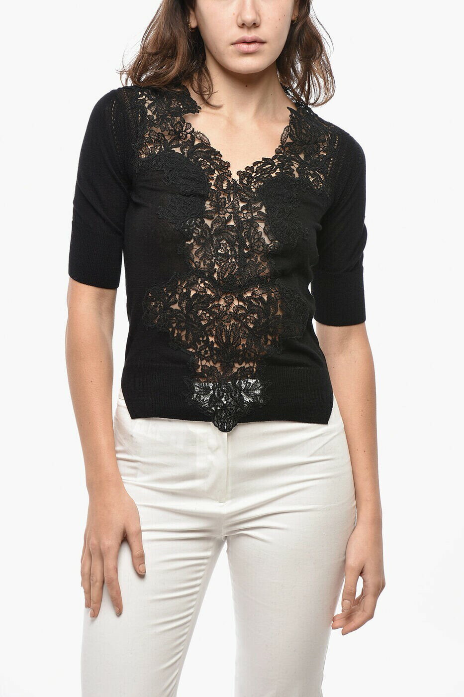 ����ޥ�� ������������� ERMANNO SCERVINO �������� �˥åȥ����� ��ǥ����� �֥�å� Knitwear D455L314APHMZ 957...