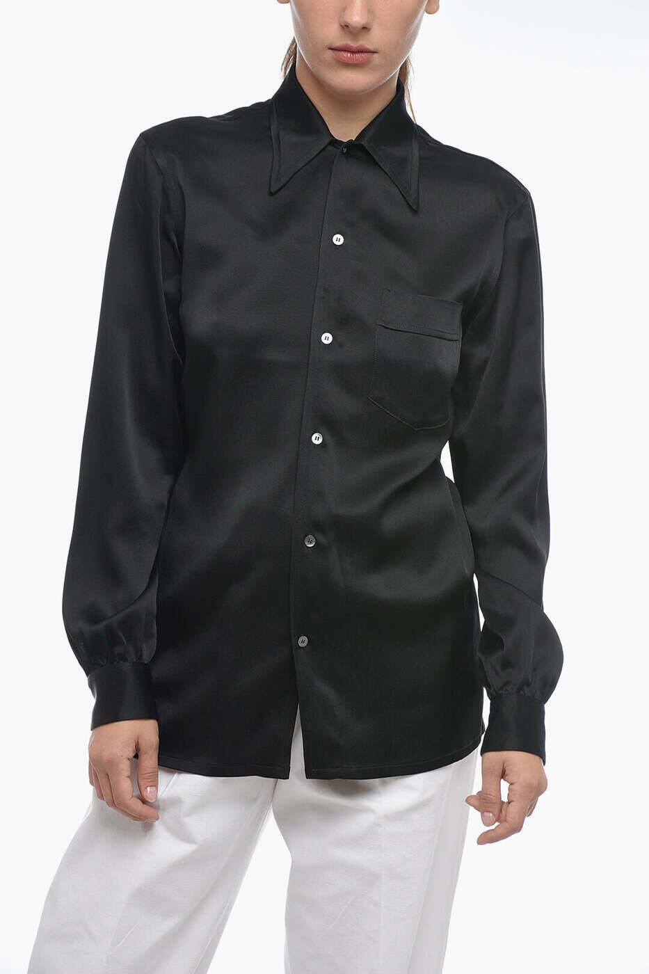 メゾン マルジェラ MAISON MARGIELA シャツ レディース ブラック Casual sh ...