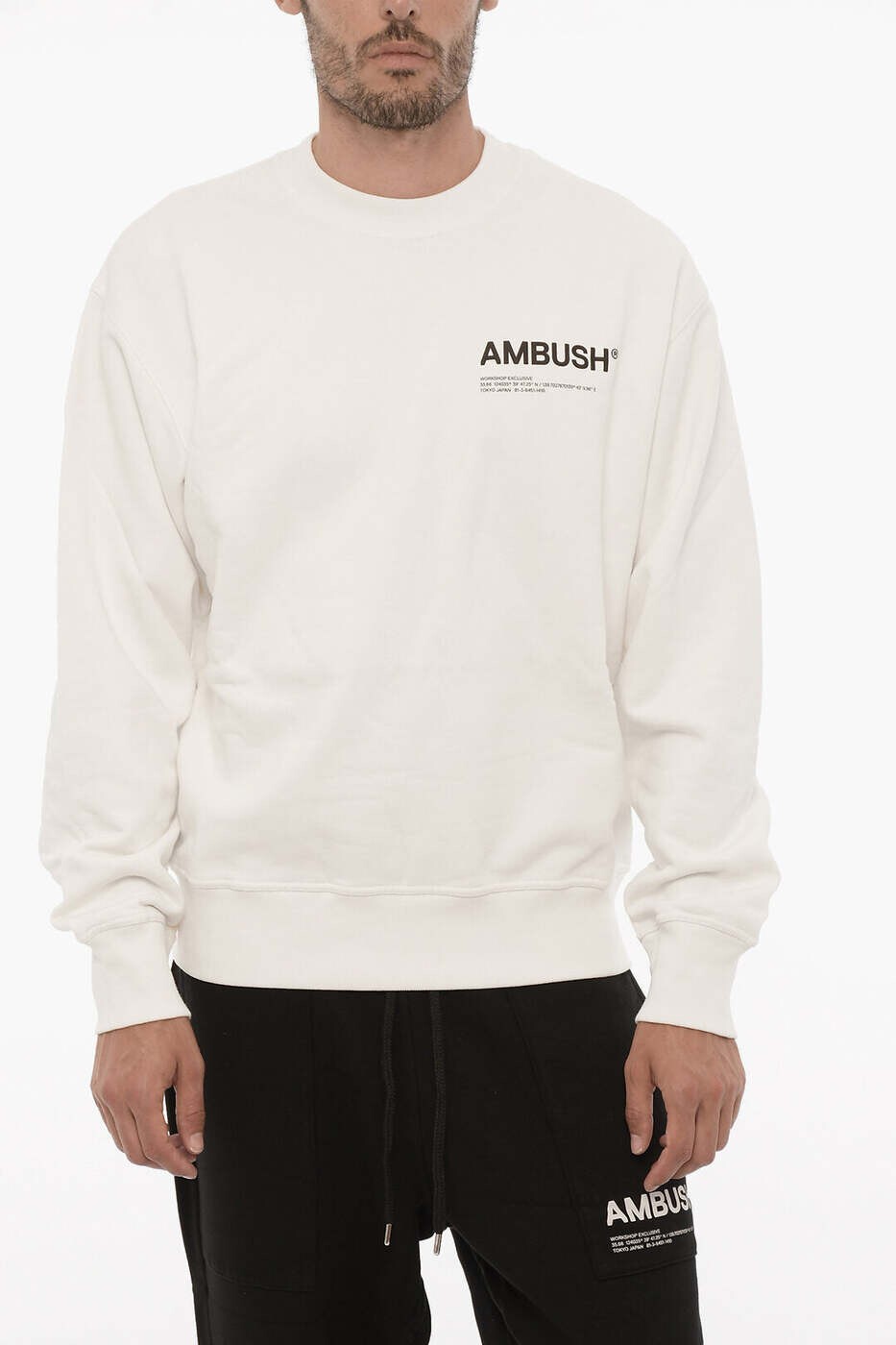 アンブッシュ AMBUSH クルーネックスウェットシャツ トレーナー メンズ ブラック Crew n ...