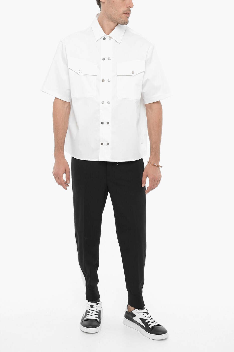 ニール バレット NEIL BARRETT シャツ メンズ ホワイト Shirts NBV6CM181A V022 100 関税 送料無料 dk