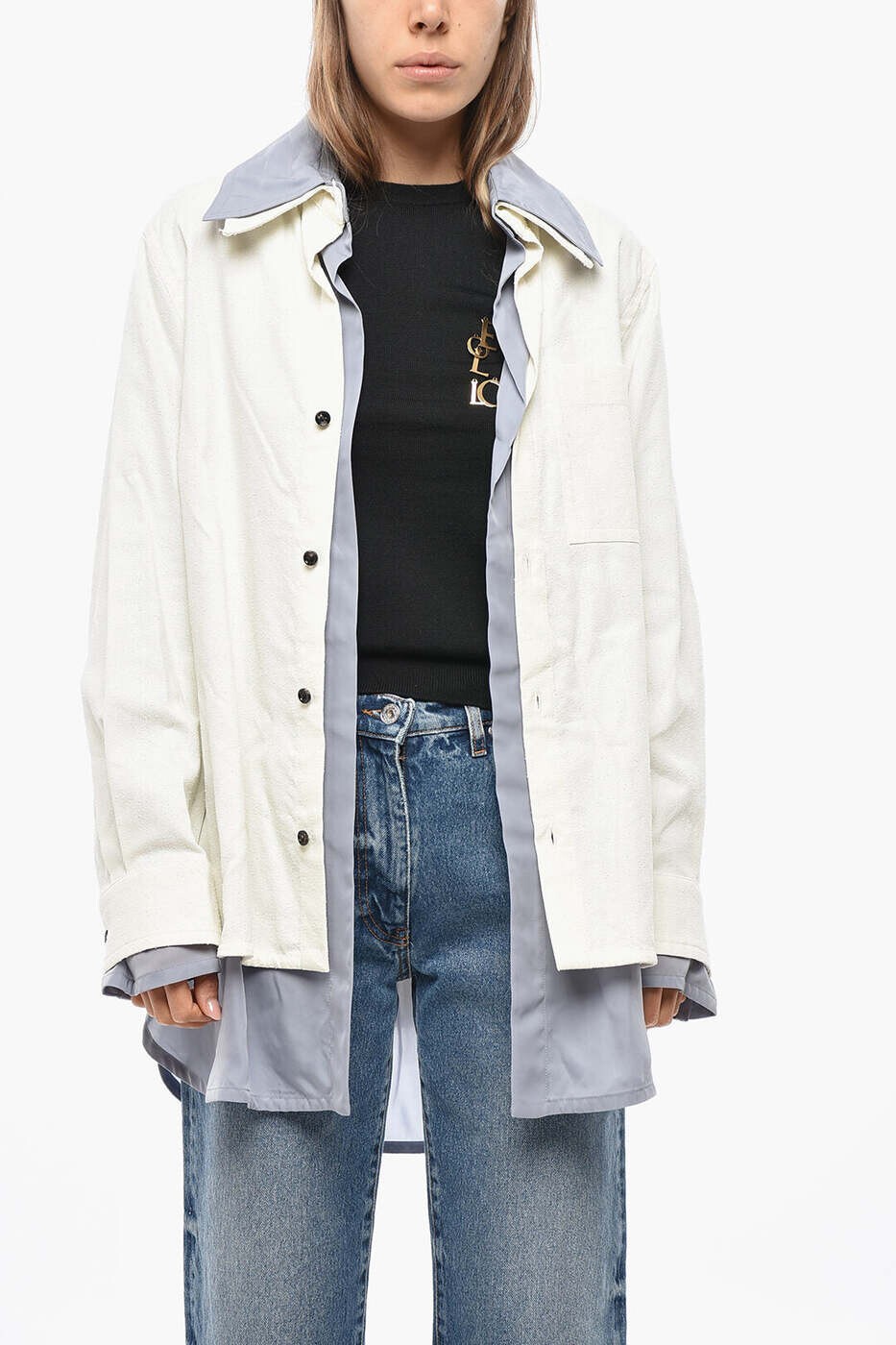 ボッテガ ヴェネタ BOTTEGA VENETA シャツ レディース ホワイト Casual shirts 738507V2SM0 9087 関税 送料無料 2026SS dk