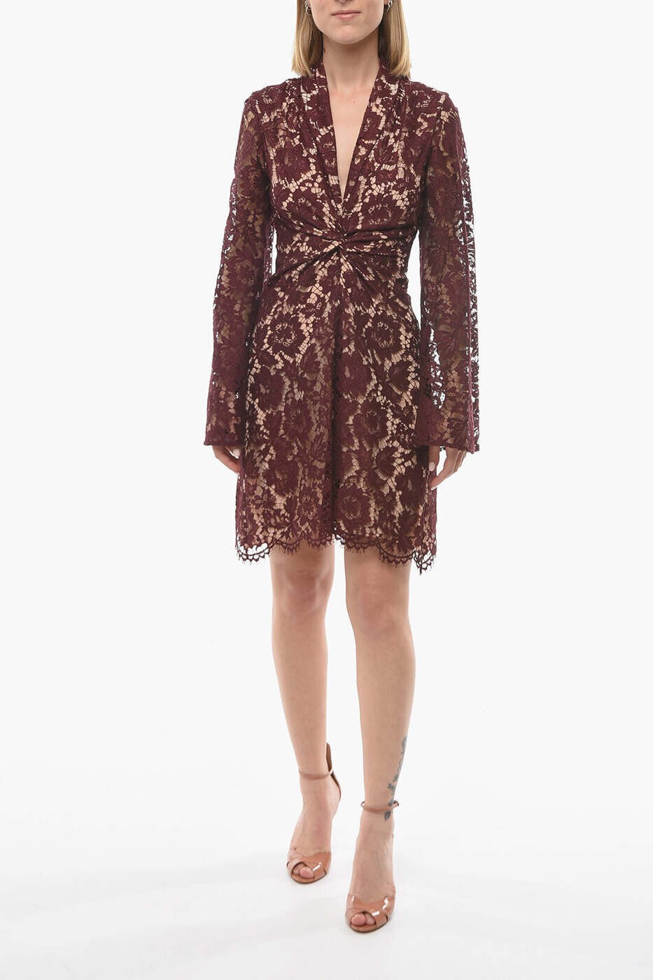 Rakuten - スーパーブロンド SUPER BLOND ワンピース ドレス レディース レッド Dresses SB SHORT LACE DRESS01 BURGUNDY 関税 送料無料 dk