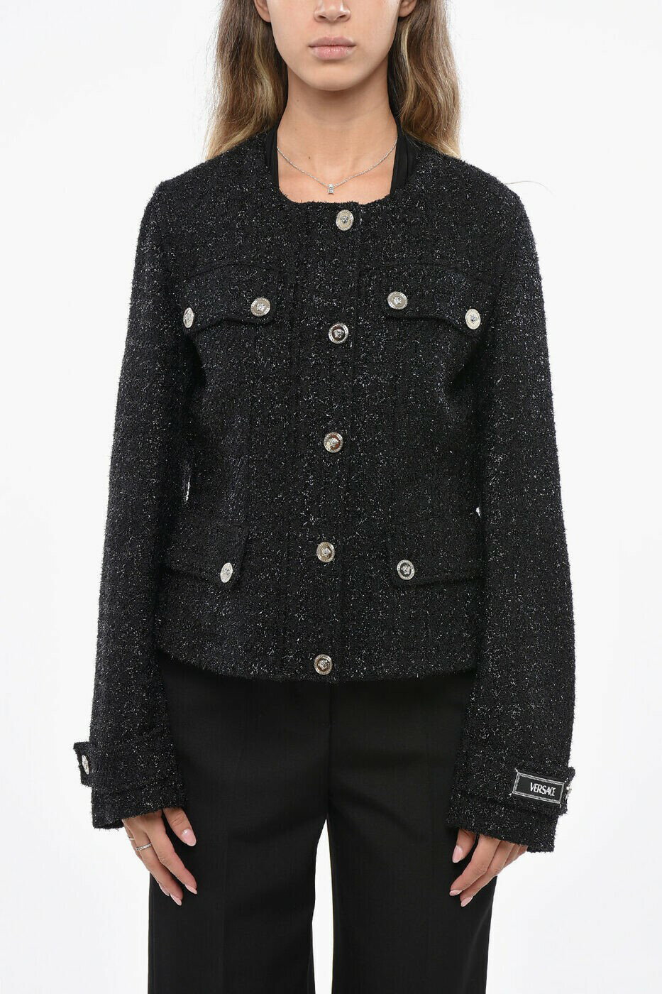 �����륵���� VERSACE �ܥ�С����㥱�å� ���㥱�å� ��ǥ����� �֥�å� Bomber jackets 10108571A065451B000 ���� ...