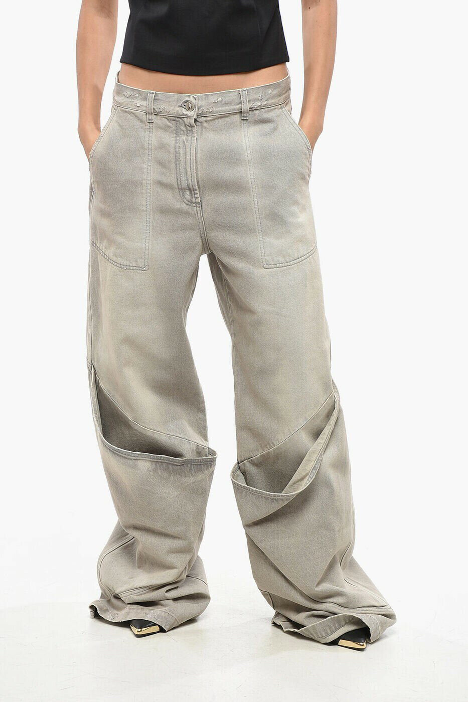 アティコ ATTICO レギュラーフィットジーンズ デニム レディース グレー Regular fit jeans 247WCP198D089 733 関税 送料無料 ラッピング無料 2026AW dk