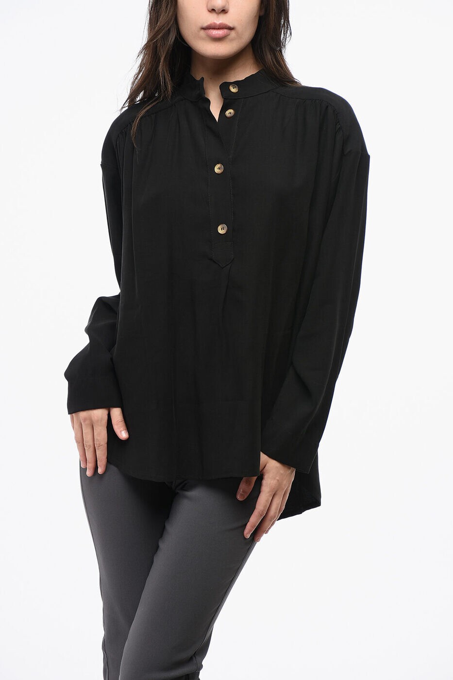 楽天BRANDSHOP・クラージュ楽天市場店OBLO UNIQUE シャツ レディース ブラック Casual shirts IC030T11205 関税 送料無料 ラッピング無料 2025AW dk