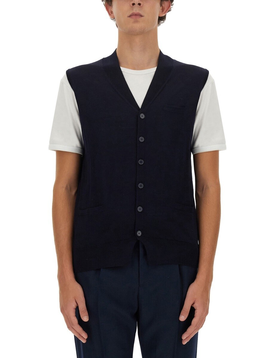 Wool - バランタイン BALLANTYNE ジレ ベスト メンズ ブルー Vests 306427 関税 送料無料 2023AW el