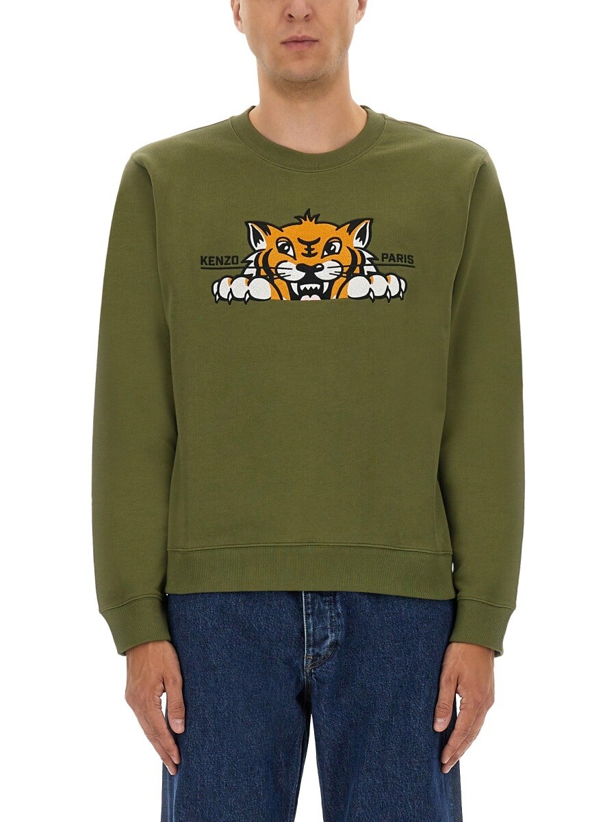 USED KENZO ケンゾー スウェット グリーン 中古・古着通販】KENZO (ケンゾー) スウェット タイガーフェイス