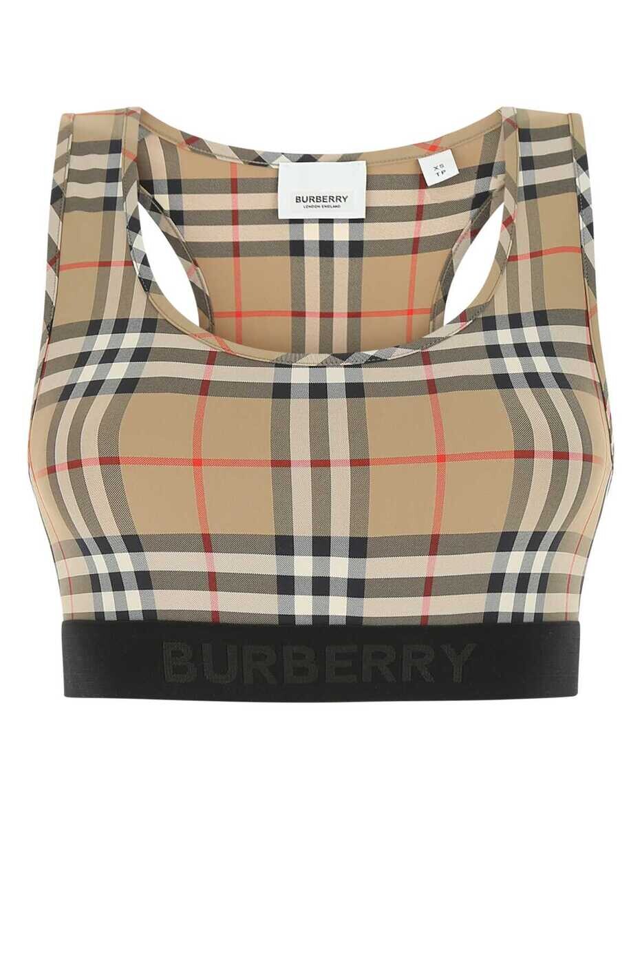 バーバリー BURBERRY Tシャツ トップス レディース T-shirts and tops 8049477 A7028 Checked 関税 送料無料 2025SS gb