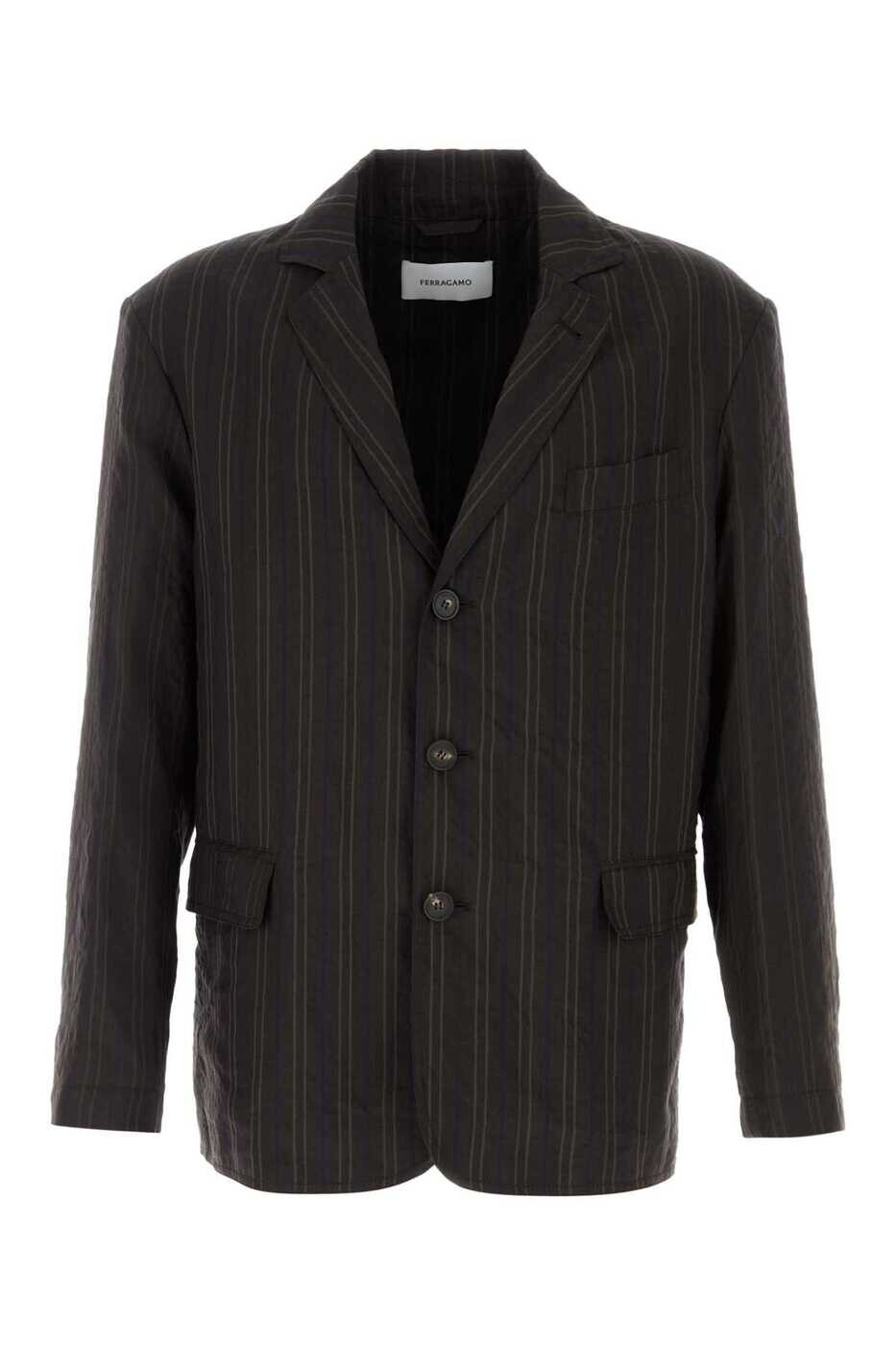 フェラガモ FERRAGAMO ジレ ベスト メンズ Vests 145443793130 EXPRESSONEWNAVY Stripped 関税 送料無料 2026SS gb