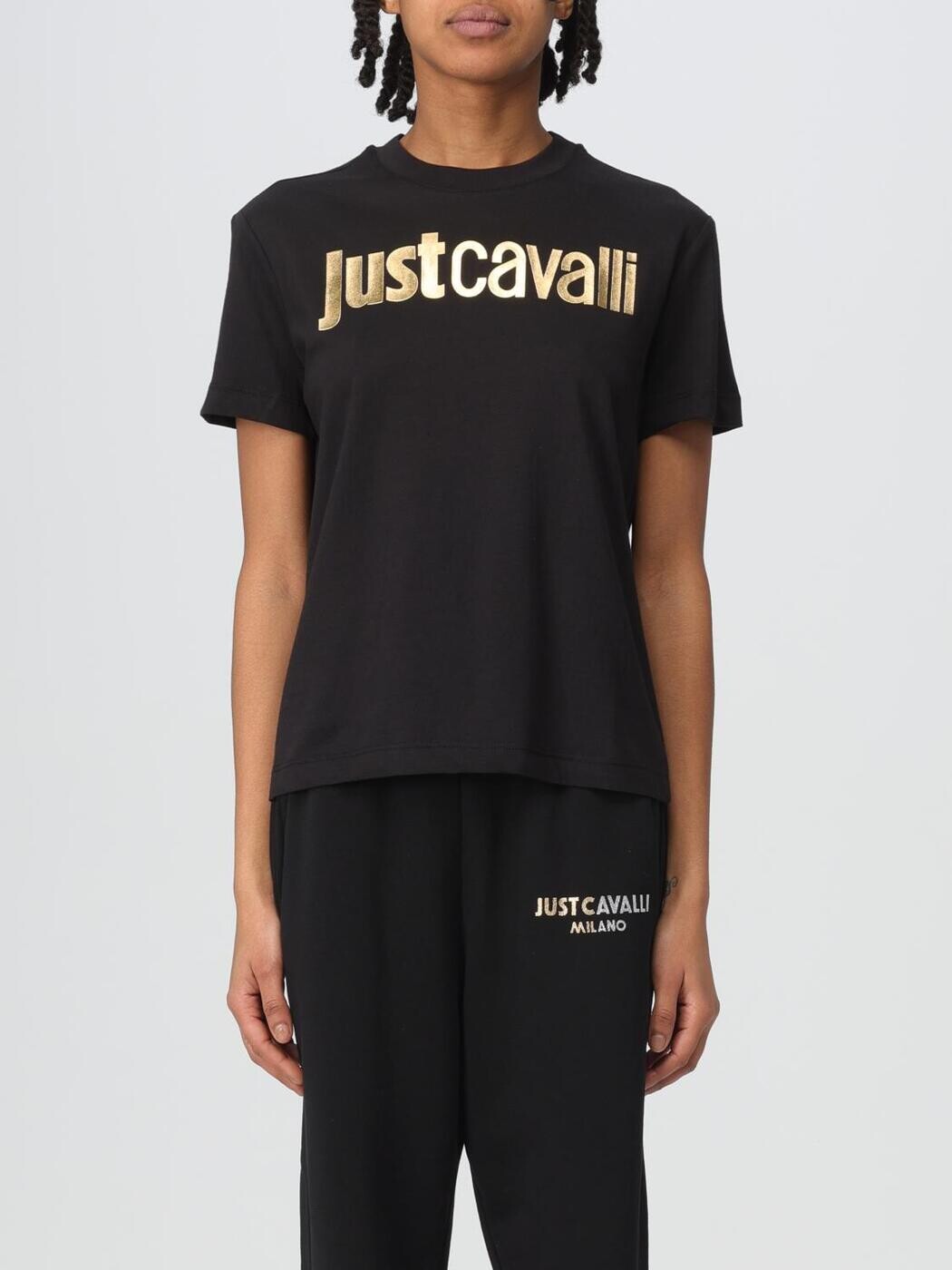 ジャスト カヴァリ JUST CAVALLI ポロシャツ Tシャツ レディース ブラック T-shirts and polo shirts 76PAHG11CJ300 Black 関税 送料無料 2024SS gi