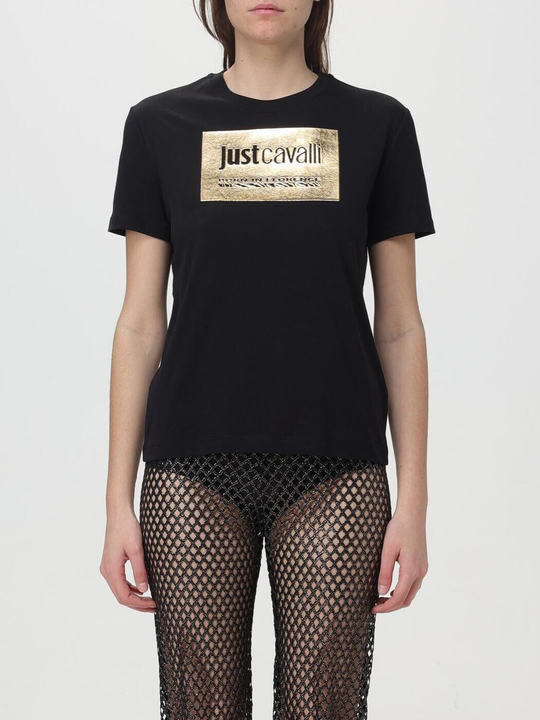 ジャスト カヴァリ JUST CAVALLI ポロシャツ Tシャツ レディース ブラック T-shirts and polo shirts 76PAHG09CJ300 Black 関税 送料無料 2024SS gi
