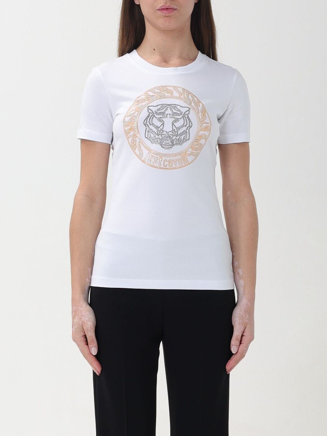 ジャスト カヴァリ JUST CAVALLI ポロシャツ Tシャツ レディース ホワイト T-shirts and polo shirts 76PAHE08CJ112 White 関税 送料無料 2024SS gi