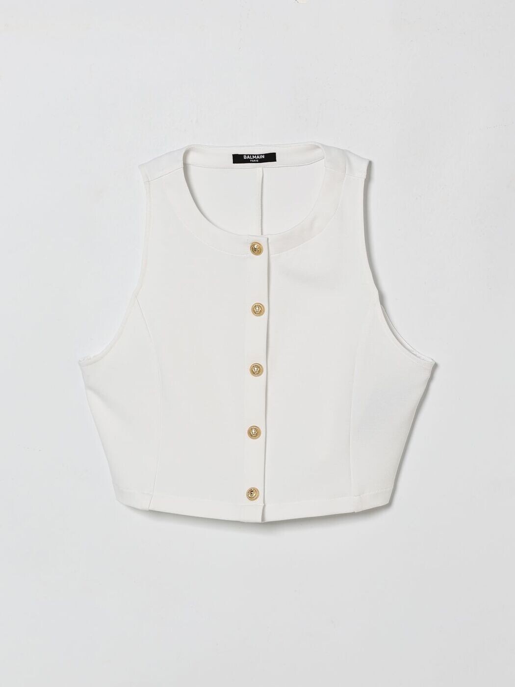 Nylon - バルマン BALMAIN ジレ ベスト ガールズ ホワイト Gilet BY5A02J0371 関税 送料無料 2026SS gi