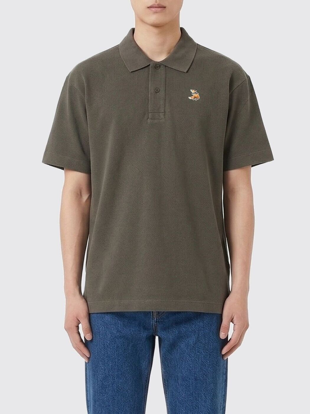メゾン キツネ MAISON KITSUNE ポロシャツ メンズ ブラウン Polo shirts  ...