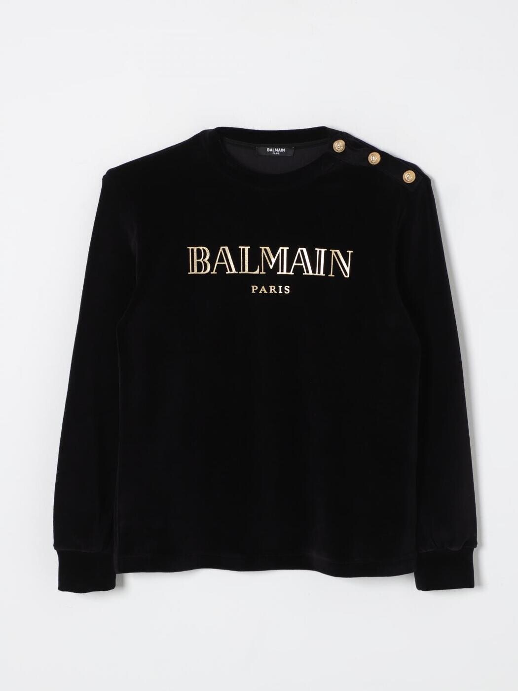 �Х�ޥ� BALMAIN ���롼�ͥå������ѡ� �˥åȥ����� �ܡ����� �֥�å� Crew neck jumpers BV4R60U0173 ���� ����̵�� ...