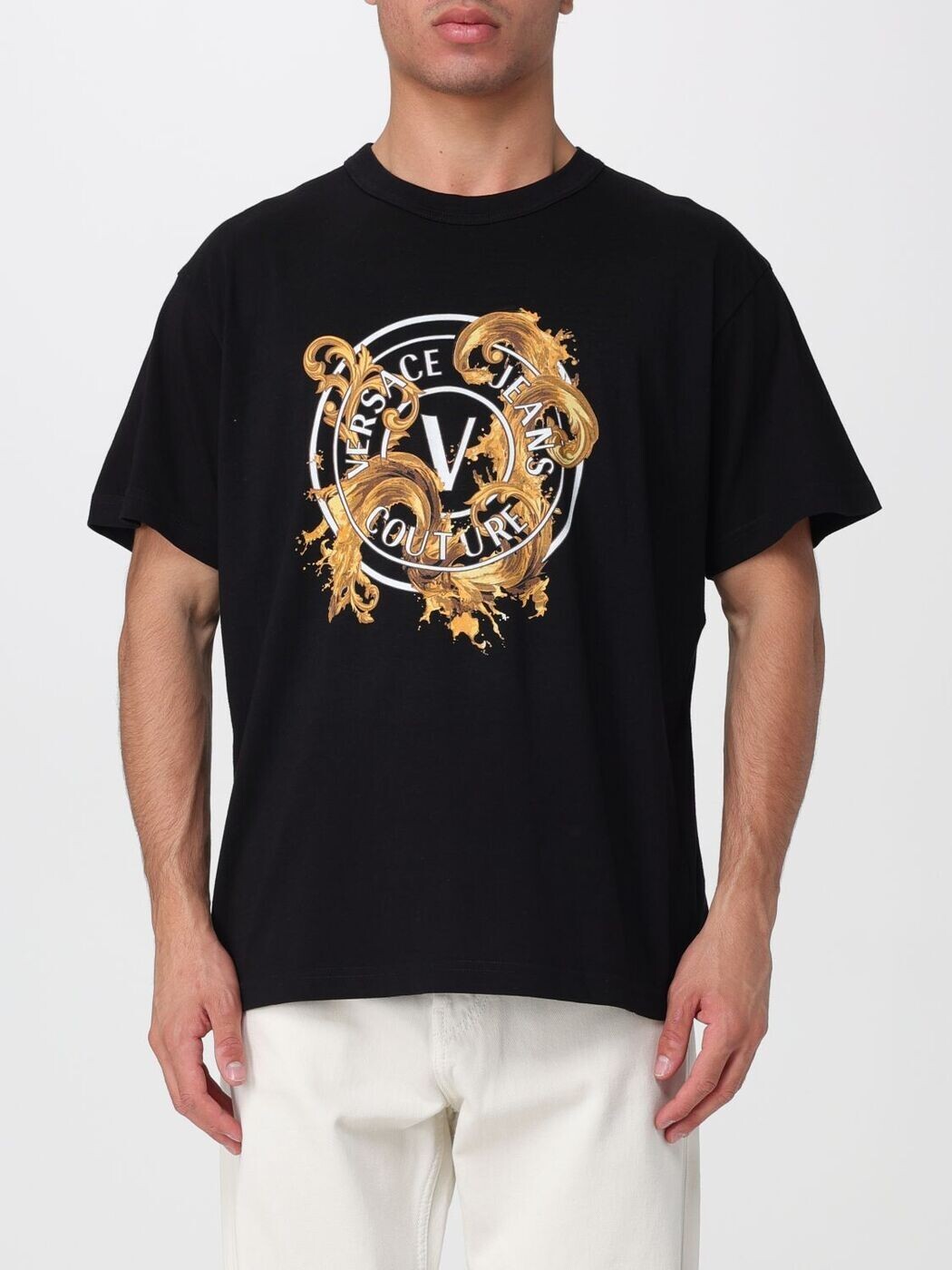 ヴェルサーチ ジーンズ クチュール VERSACE JEANS COUTURE Tシャツ メンズ ブラック T-shirts 80GAHE01CJ00E Black 関税 送料無料 2026SS gi