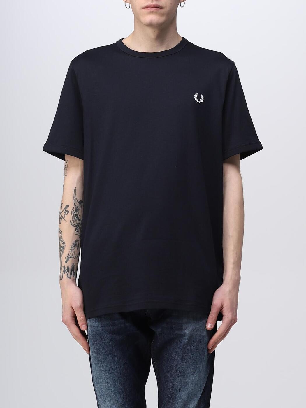 フレッド ペリー FRED PERRY Tシャツ メンズ ブルー T-shirts M3519 関税 送料無料 2025AW gi