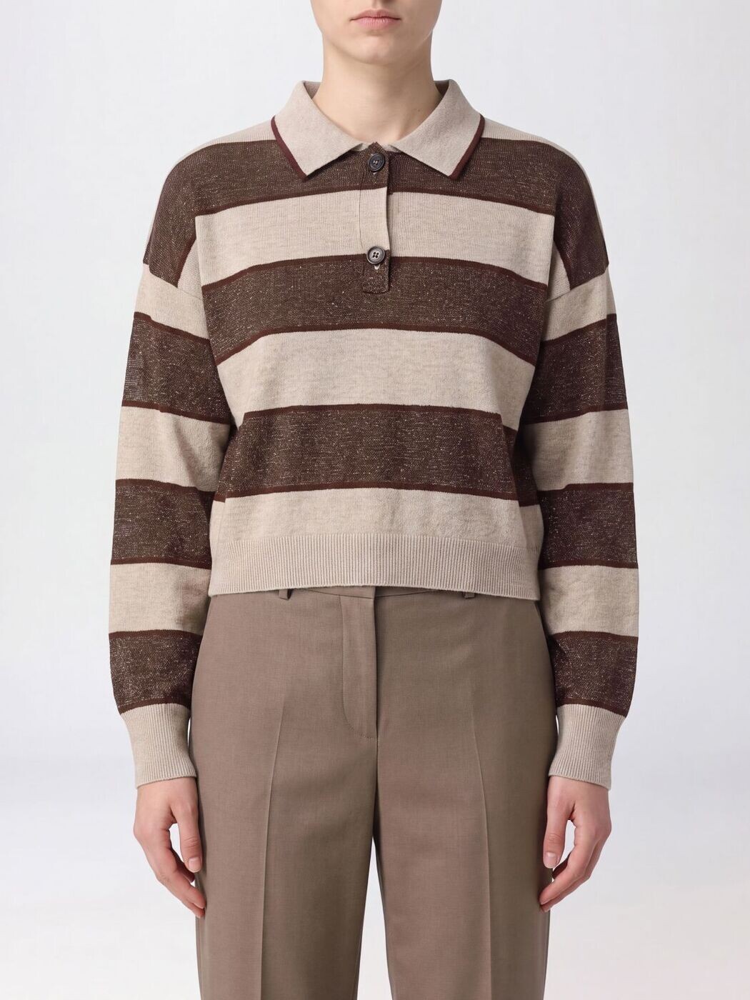 ブルネロクチネリ BRUNELLO CUCINELLI ポロシャツ レディース Polo M16221605 Striped 関税 送料無料 2026SS gi