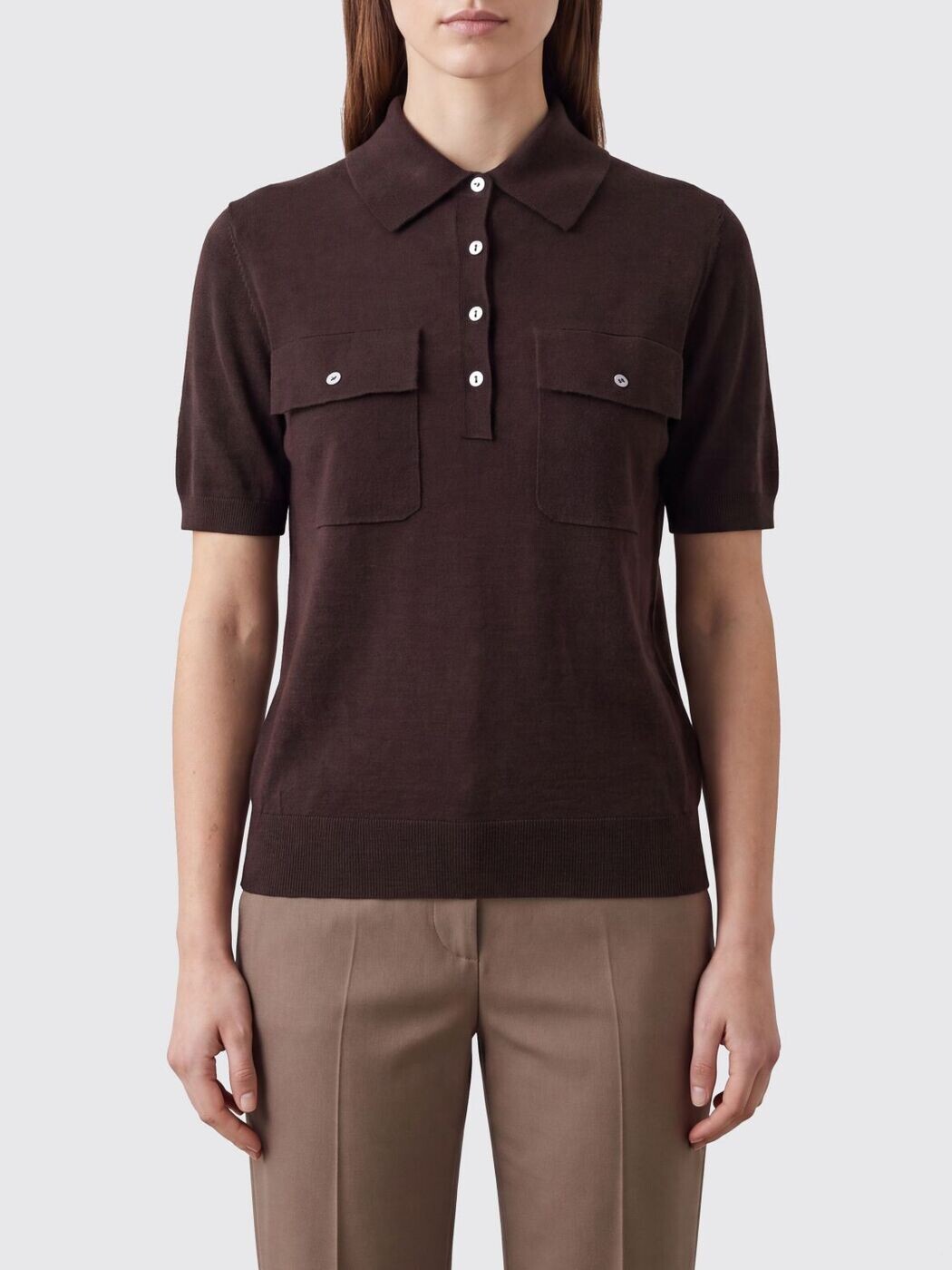 パロシュ PAROSH ポロシャツ レディース ブラウン Polo D540950LINFA26 Brown 関税 送料無料 2026SS gi