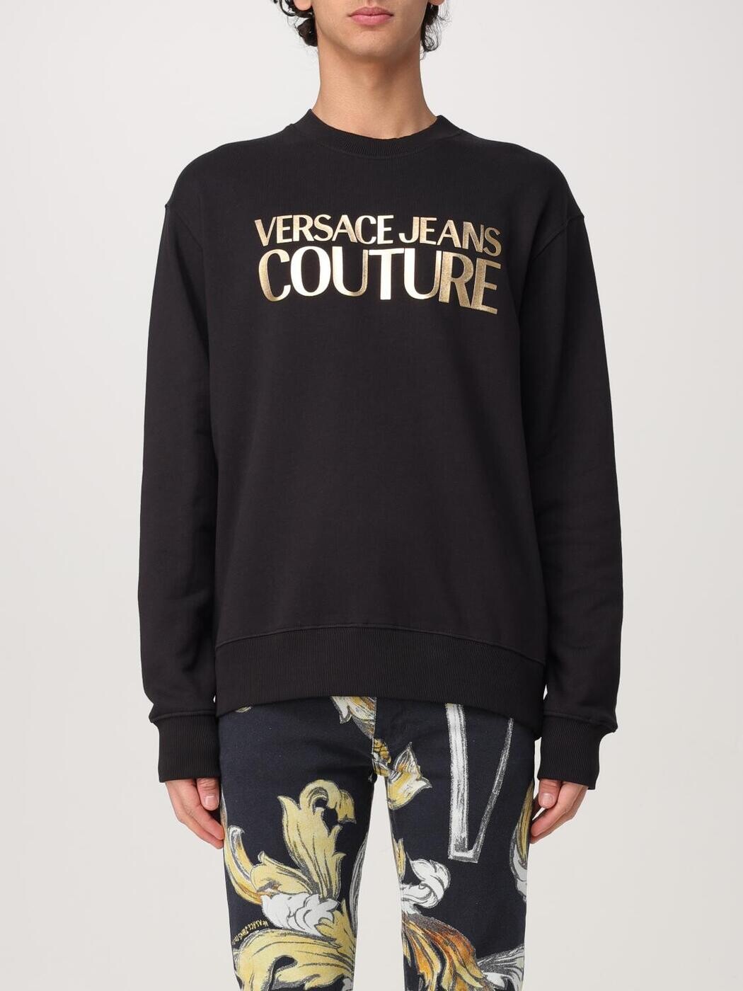 ヴェルサーチ ジーンズ クチュール VERSACE JEANS COUTURE スウェットシャツ トレーナー メンズ ブラック Sweatshirts 78GAIT05CF01T 関税 送料無料 2025SS gi