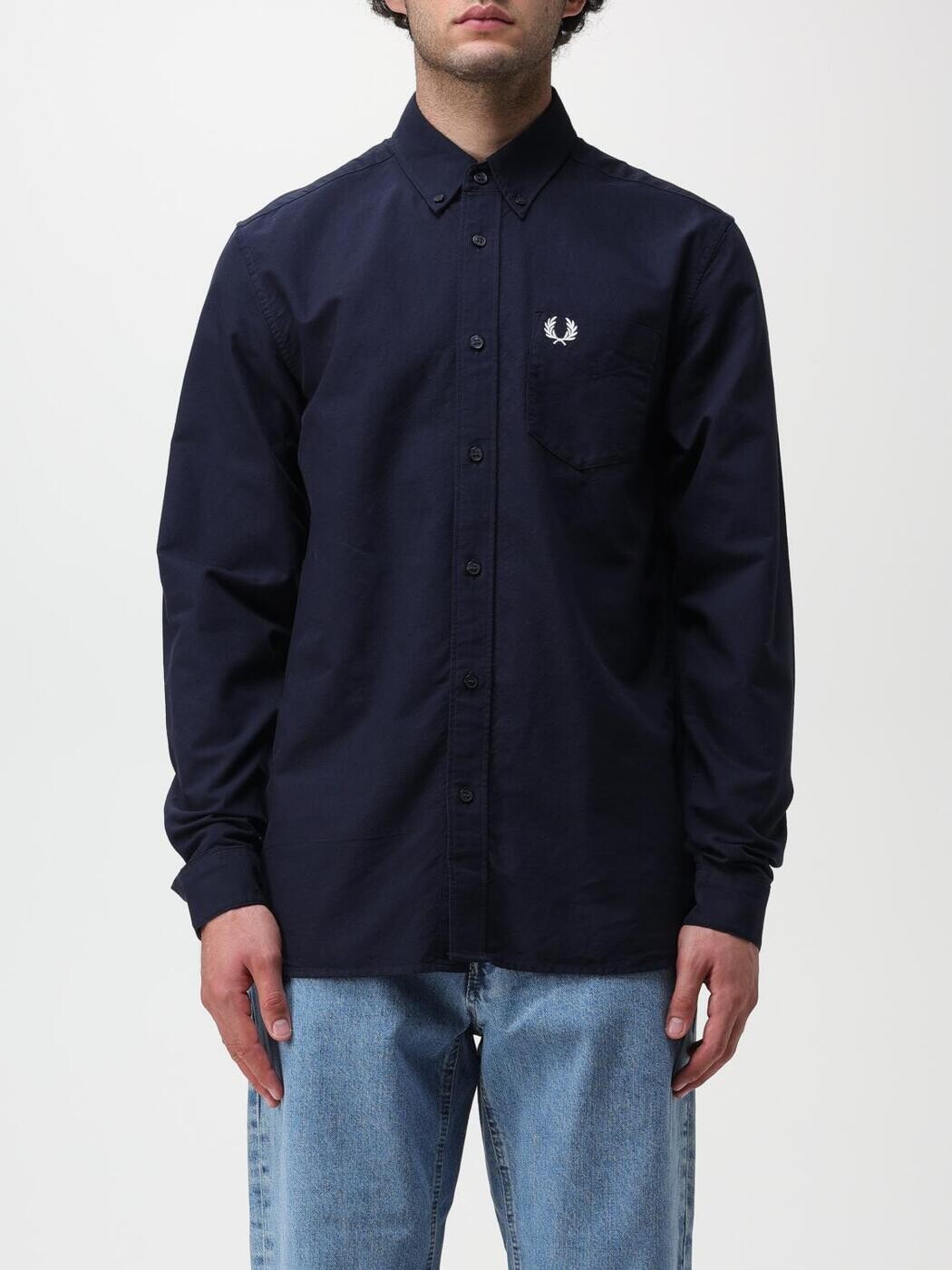 フレッド ペリー FRED PERRY シャツ メンズ ネイビー Shirts M5516 関税 送料無料 2023AW gi