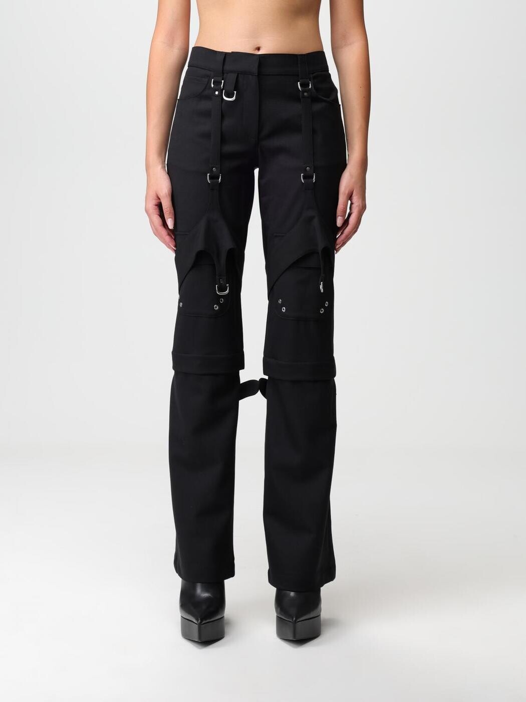 Rakuten - オフホワイト OFF WHITE ズボン パンツ レディース ブラック Trousers OWCF020F23FAB001 関税 送料無料 2025AW gi