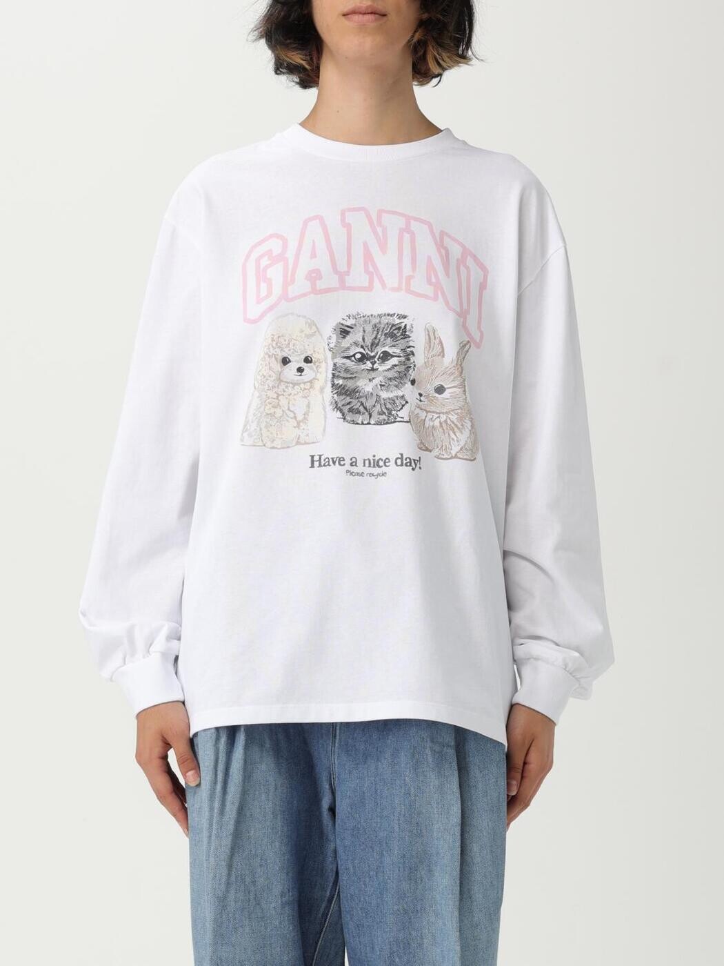 ���ˡ� GANNI �ȥ졼�ʡ� ��ǥ����� �ۥ磻�� Sweatshirts T4275 ���� ����̵�� ��åԥ�̵�� 2025AW gi