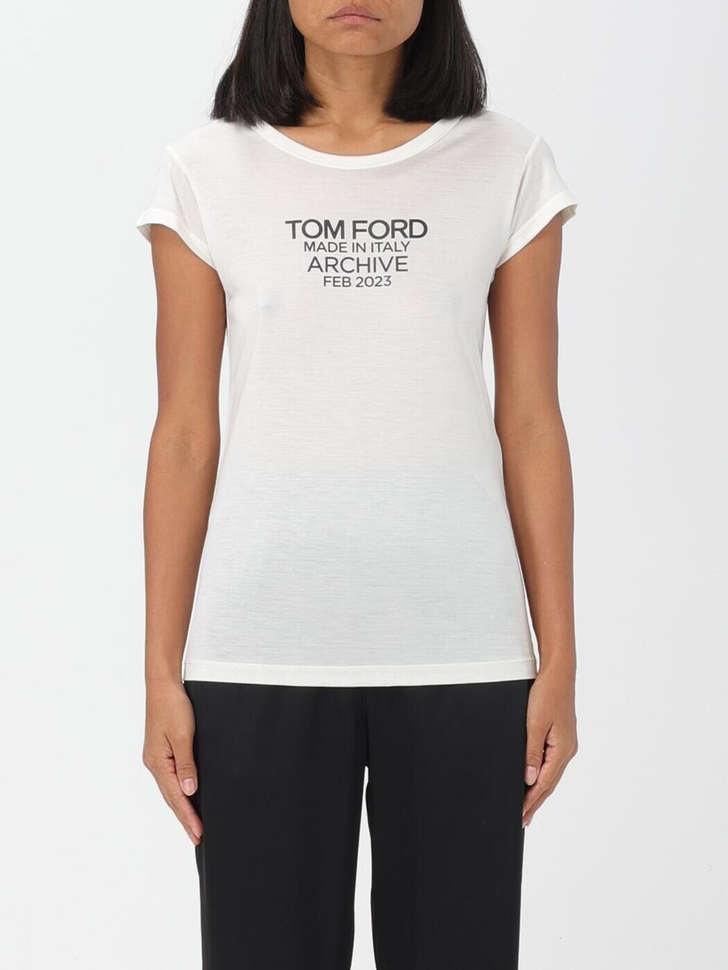 トム フォード TOM FORD ポロシャツ Tシャツ レディース ホワイト T-shirts and polo shirts TSJ559FAX835 White 関税 送料無料 2023AW gi