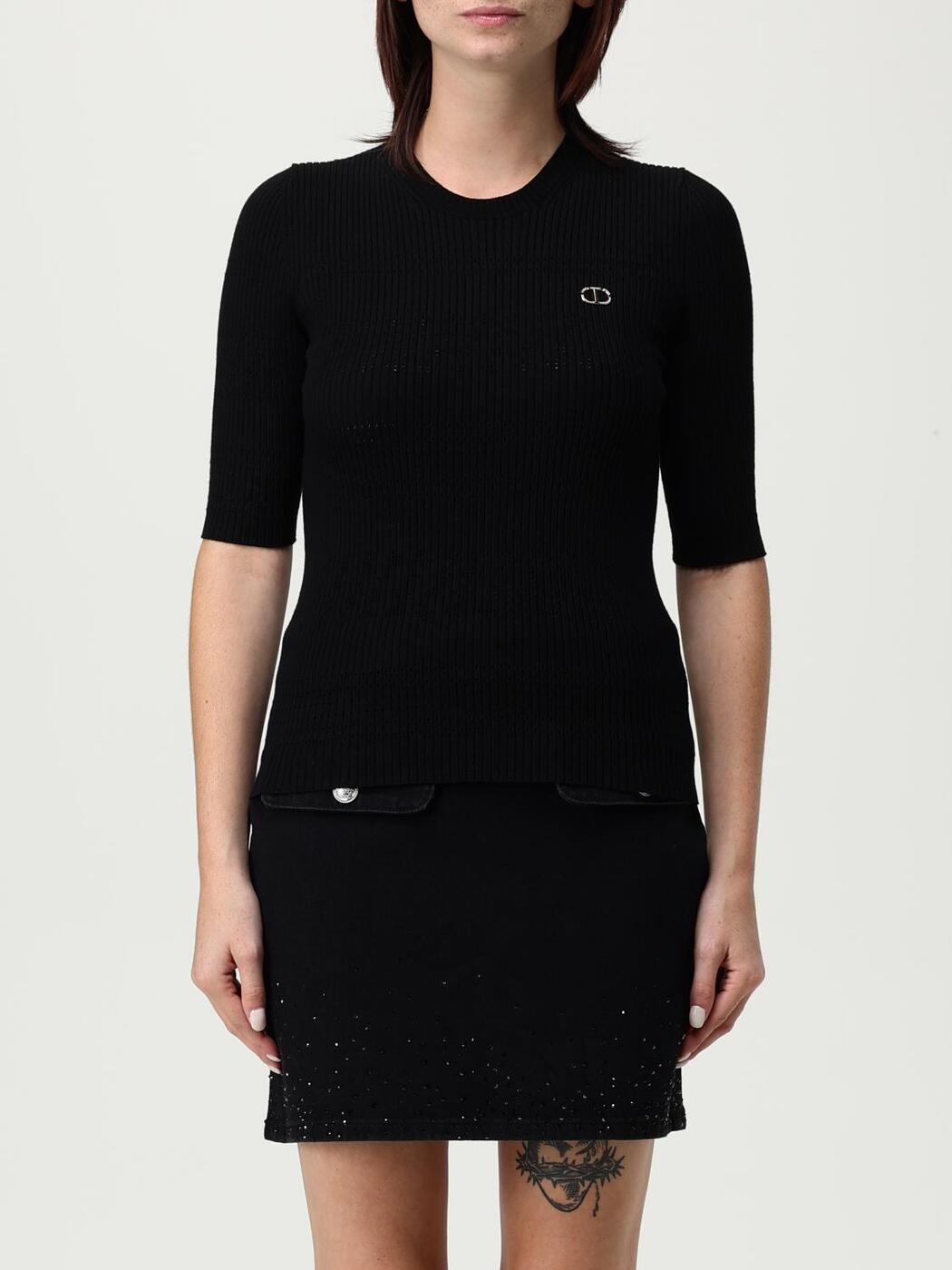 Rakuten - ツインセット TWINSET Tシャツ トップス レディース ブラック T-shirts and tops 252TP3240 関税 送料無料 2025AW gi