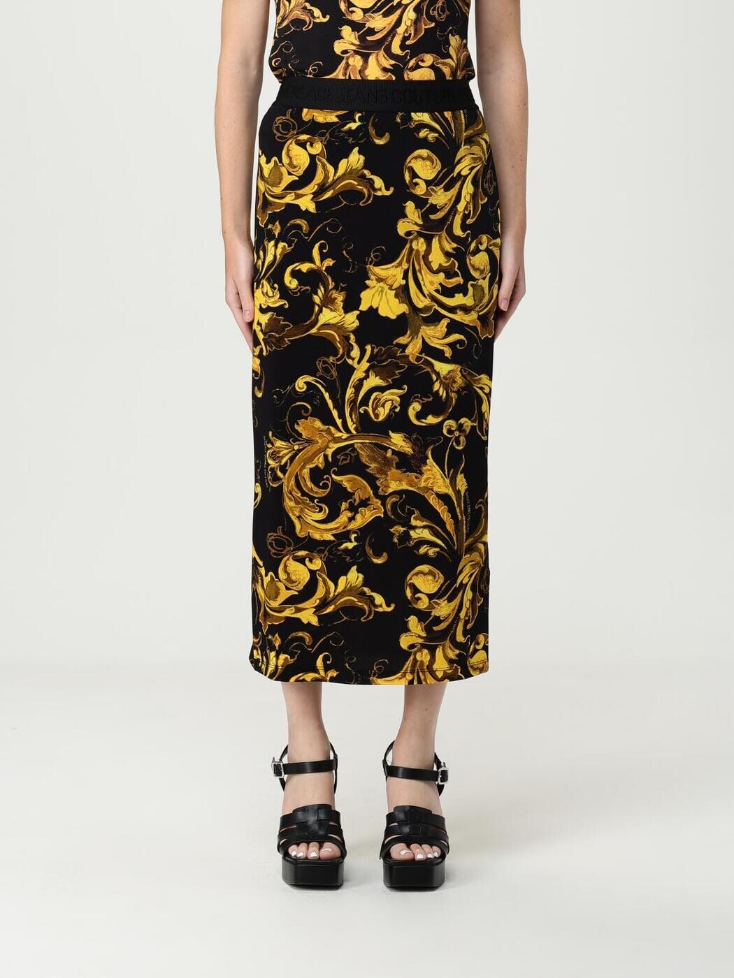 樂天商城 - ヴェルサーチェ・ジーンズ・クチュール VERSACE JEANS COUTURE スカート レディース ブラック Skirts 79HAE806JS500 関税 送料無料 2025AW gi