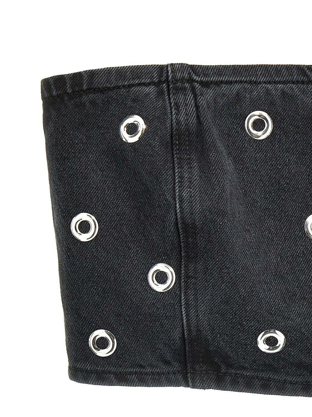 BRANDSHOP「il Tesoro」のローテート ROTATE BIRGER CHRISTENSEN Tシャツ トップス レディース ブラック T-shirts and tops 'Studded Denim' top 11400529982998 Black 関税 送料無料 2025SS ju｜アングル3
