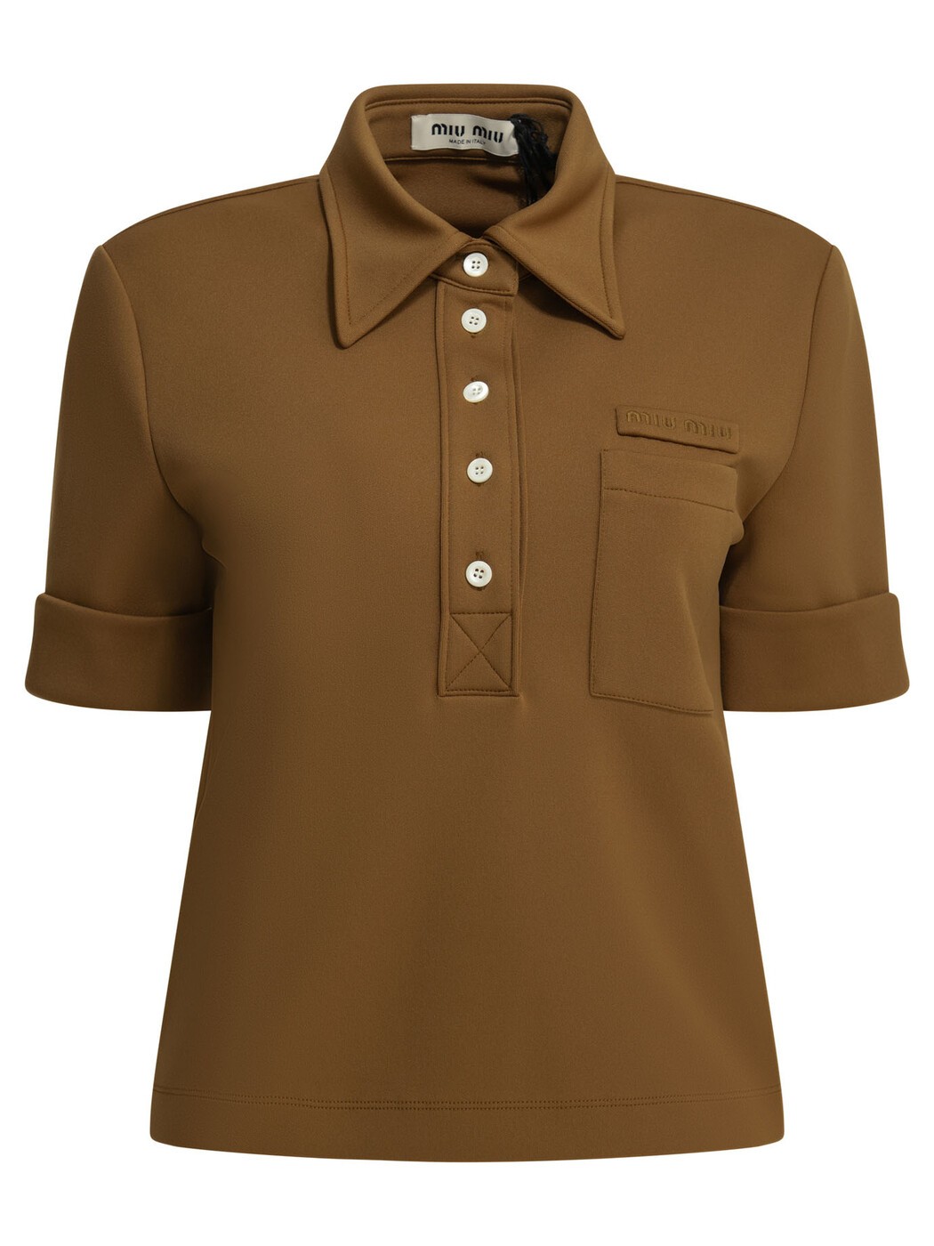 ミュウ ミュウ MIU MIU ポロシャツ レディース ブラウン Polo Polo shirt with buttons and logo MT220414OAF0401 S OOO Brown 関税 送料無料 2026SS vi