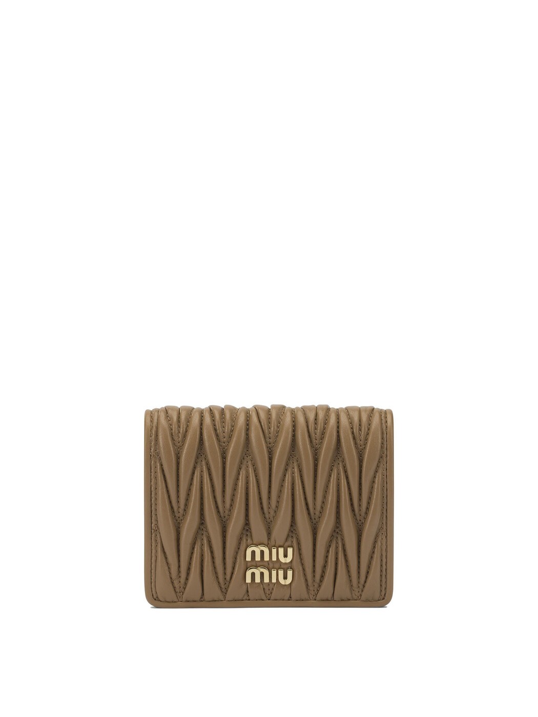 ミュウ ミュウ MIU MIU カードホルダー 財布 レディース ベージュ Wallets and Card Holders Nappa leather quilted wallet 5MV204AFPPF098L Beige 関税 送料無料 2026AW vi