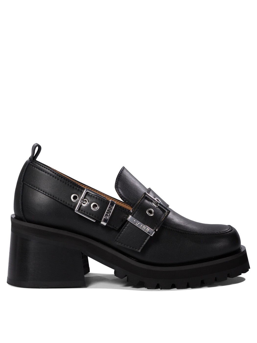 ˡ GANNI ե ǥ ֥å Loafers Loafers with platform and buckle S2854099 Bla...